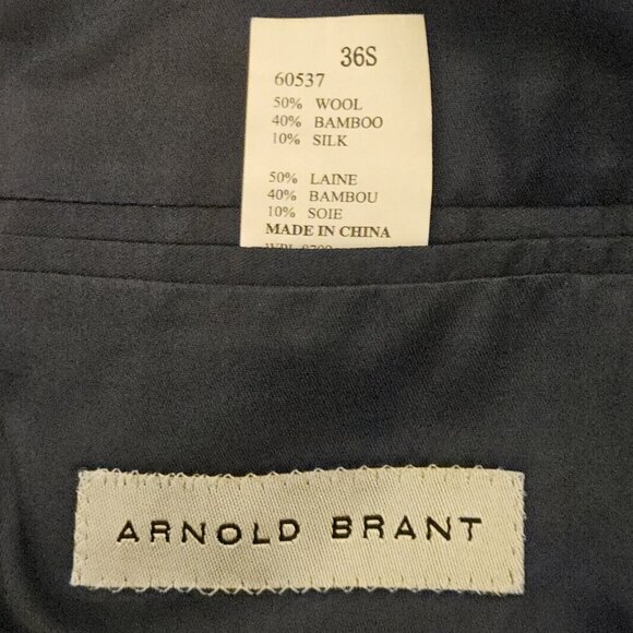 Arnold Brant Mens Size 36S Blue Blazer Sports Coat Wool Blend MSRP $299.99 - Picture 3 of 8